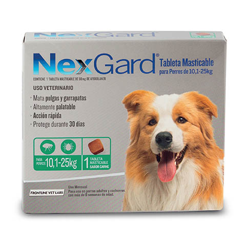 Tableta Masticable Nexgard Perro de 10,1 a 25 Kg