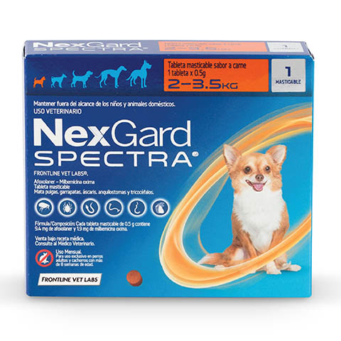 Tableta Masticable Nexgard Spectra Perro de 2 a 3,5 Kg (pipeta)