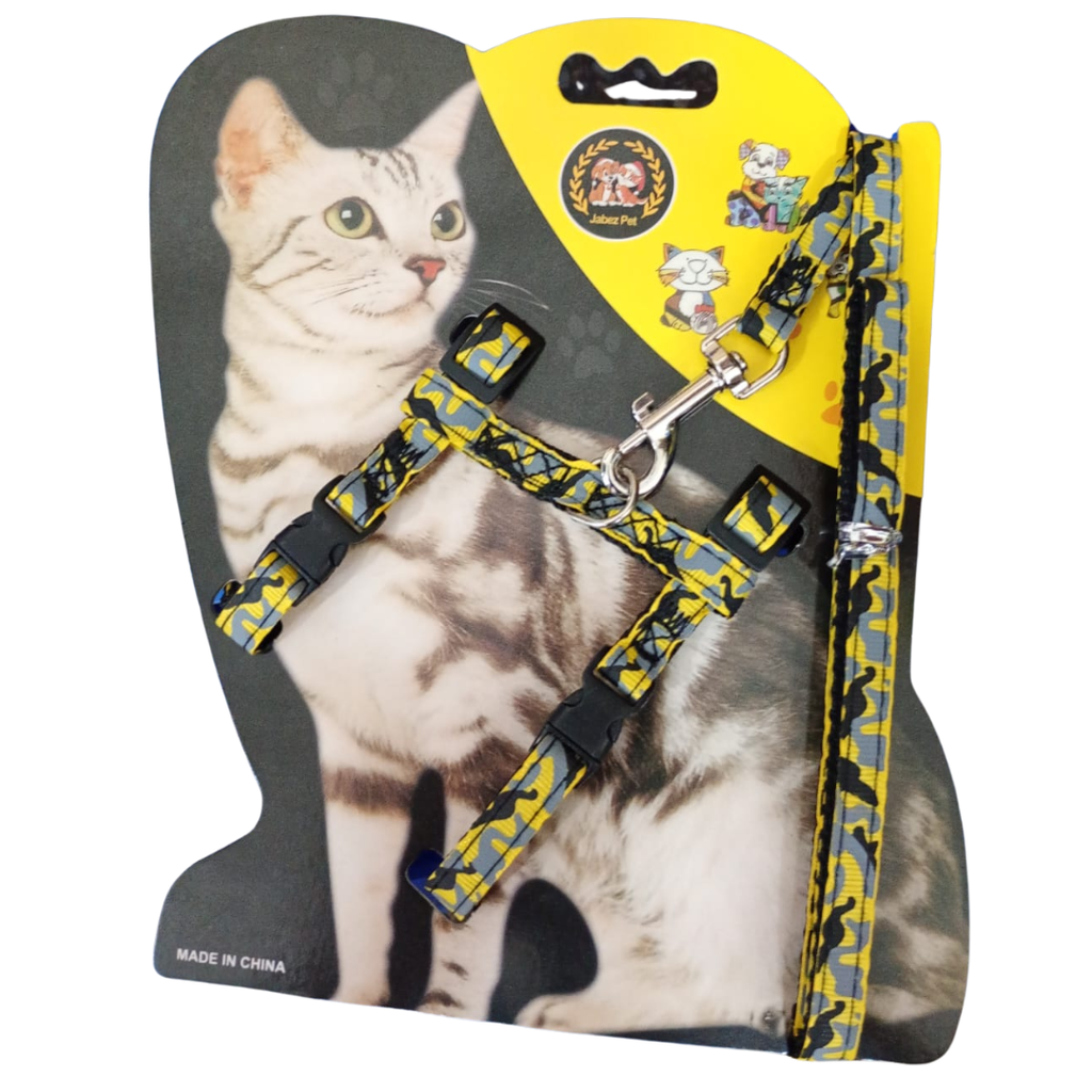 Pretal y correa para gato regulable 15 mm