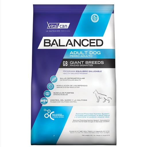 [1075] Balanced Perro Adulto Raza Gigante 20 kg