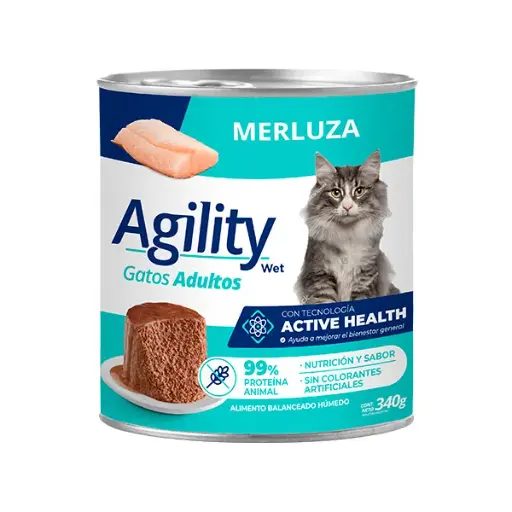 [1018] Agility Lata Gato Adulto Merluza 340 g