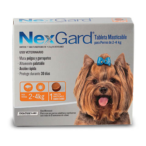 [2191] Tableta Masticable Nexgard Perro de 2 a 4 Kg (pipeta)