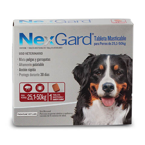 [2192] Tableta Masticable Nexgard Perro de 25,1 a 50 Kg (pipeta)