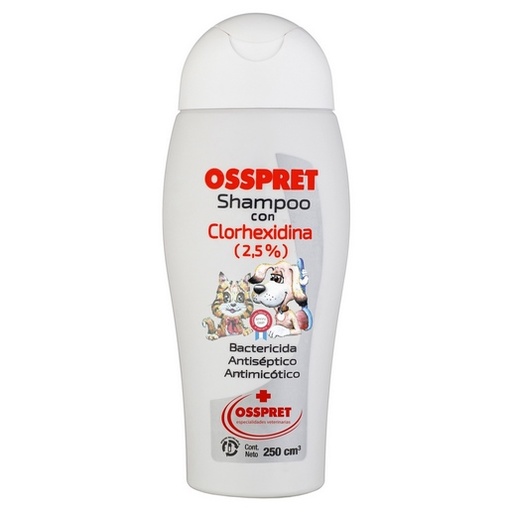 [2128] Shampoo con Clorhexidina al 2,5% Osspret 250 cm3