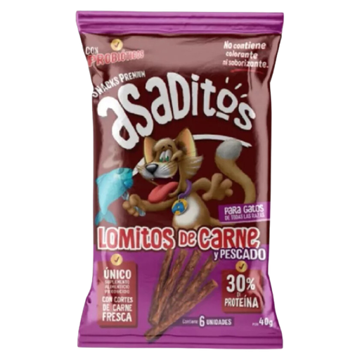 [1065] Asaditos snack gato Lomito de carne y pescado